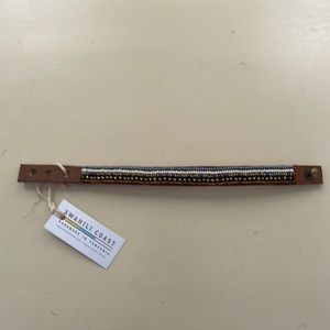 Swahili Coast NWT leather and bead bracelet.